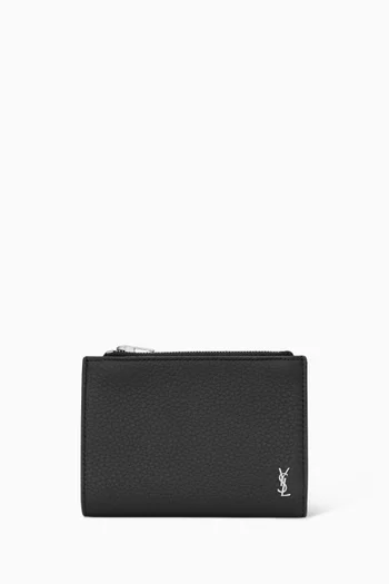 Tiny Cassandre Bi-Fold Wallet in Grained Leather