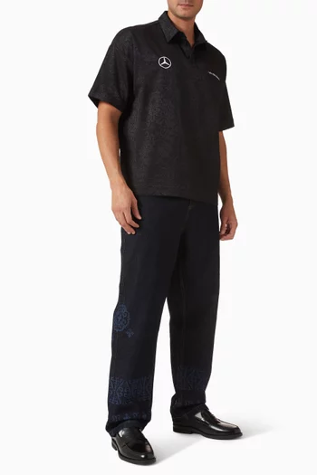 تي شيرت بولو 502 بشعار الماركة مزيج قطن