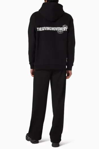 كنزة بغطاء رأس فضفاضة بطبعة UAE صوف قطني