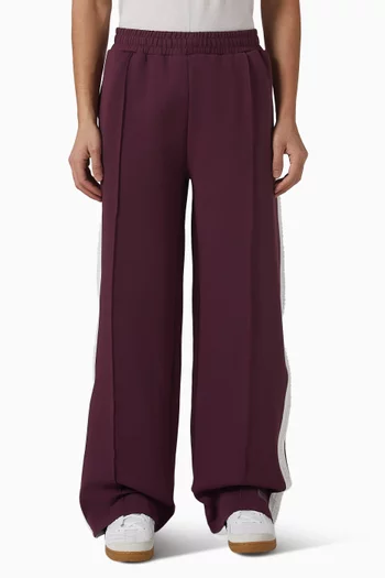 Embossed Contrast Panel Straight Leg Pants