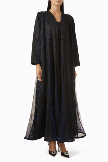 Floral Jacquard Abaya