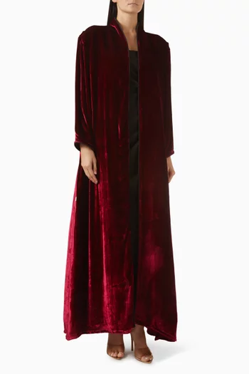Open-front Abaya in Velvet