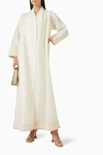 Floral Mirror-work Abaya