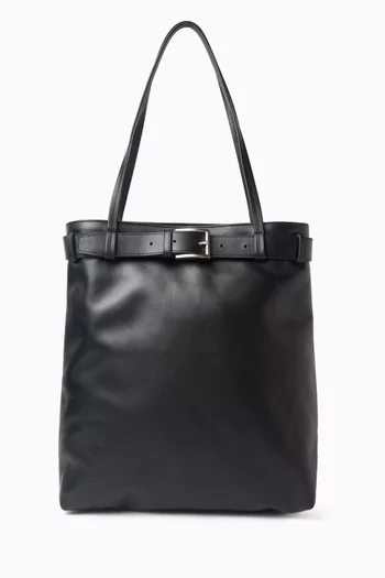 Belt Detail Tote Bag in Leather