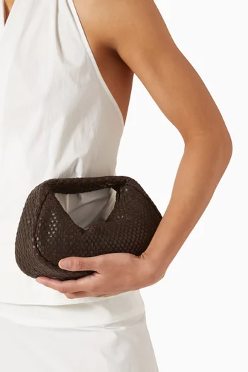 Mini Lattice Weave Bon Bon Bag in Goatskin & Leather