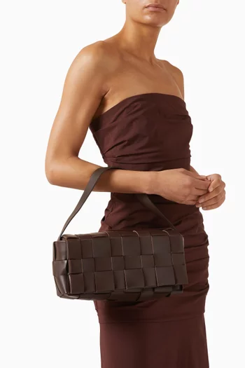 Mini Woven Tote Bag in Leather