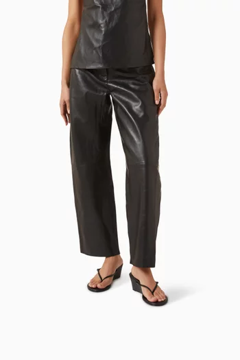 Petit Belt 80 Wedge Mules in Leather