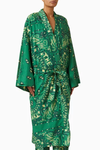 Printed Kimono Kaftan in Cotton