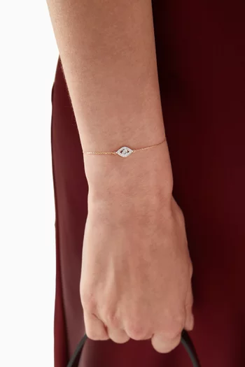 Evil Eye Diamond Chain Bracelet in 14kt Gold
