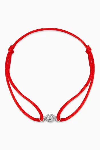 Evil Eye Diamond Cord Bracelet in 14kt Gold