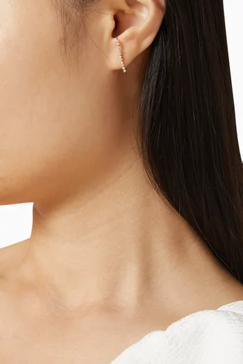 The Little Things Pearl & Diamond Crawler Earrings in 14kt Gold