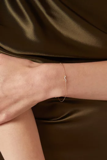 Mini Wave Diamond Bezel Bracelet in 14kt Gold