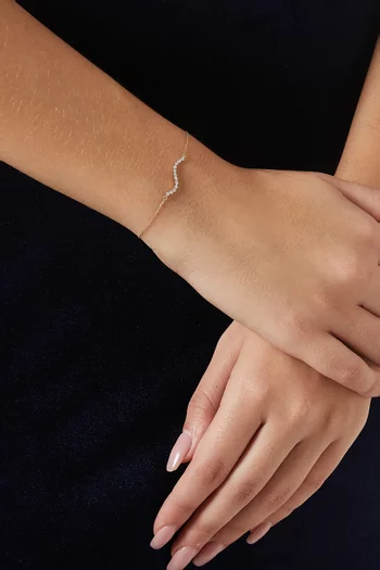 Wave Diamond Bezel Bracelet in 14kt Gold