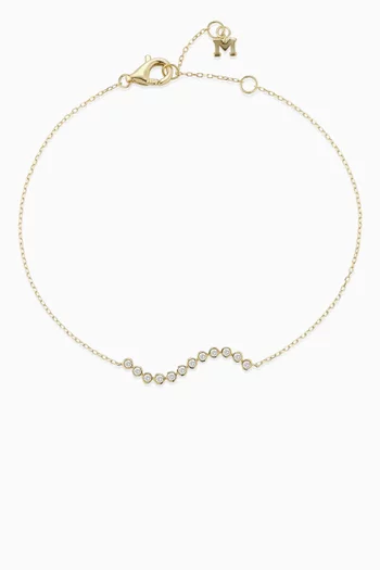 Wave Diamond Bezel Bracelet in 14kt Gold