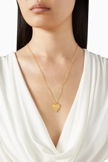 Small Rachel Love Necklace in 24kt Gold-plated Brass