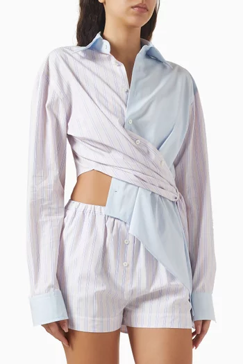 Two-tone Wrap Shirt