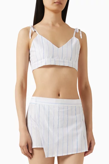 حمالة صدر بتصميم مثلث وحمالات قابلة للربط قطن