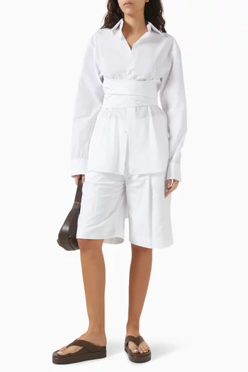 قميص بتصميم ملفوف قطن