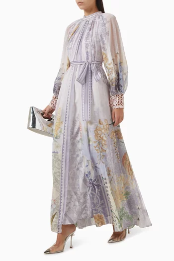 Aurina Belted Dress in Chiffon