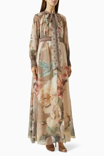 فستان كارمن بحزام شيفون