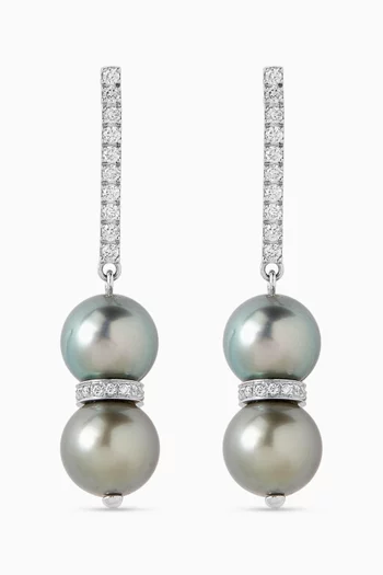 Amulet Pearl & Diamond Earrings in 18kt Gold