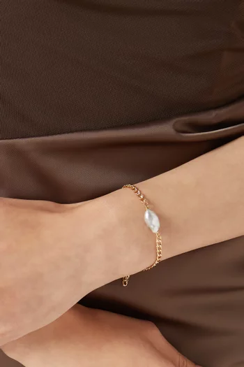 Akila Pearl Link Bracelet in 18kt Yellow Gold