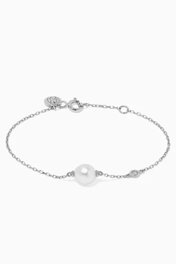 'My First Pearl' Diamond Bracelet in 18kt White Gold