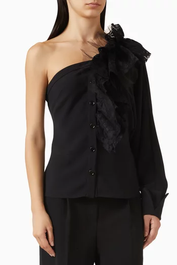 One Shoulder Ruffle Top