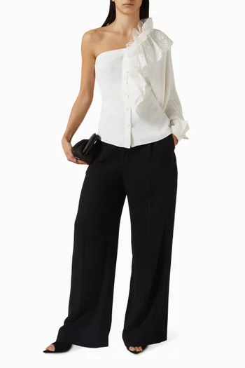 One Shoulder Ruffle Top