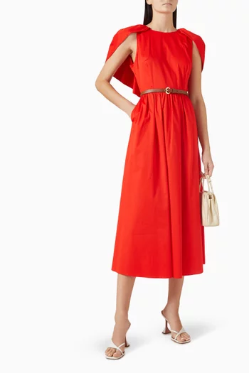 Ruffle-back Midi Dress