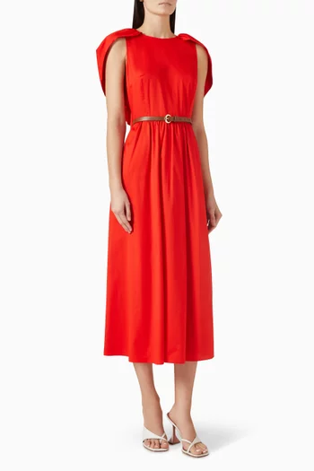 Ruffle-back Midi Dress