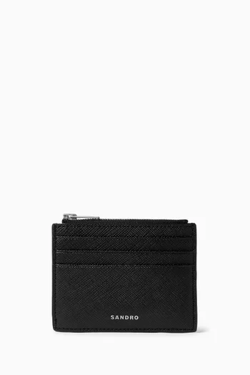 New Zipper Card Holder in Leather