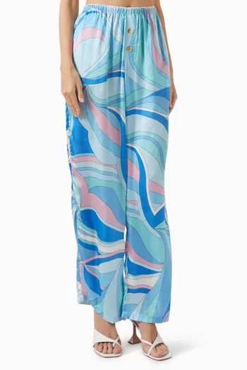 Chance Printed Pants in Polysatin