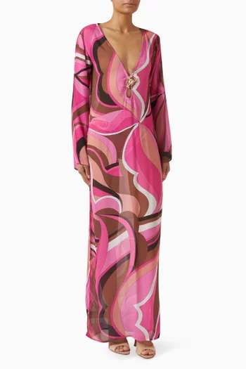 Hotline Lobster Maxi Dress in Viscose