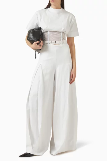 Mesh-panel Corset T-shirt