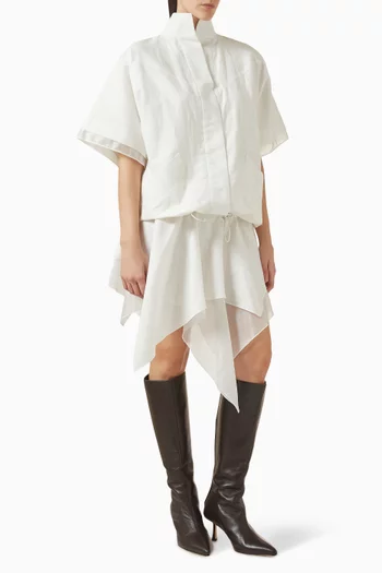 فستان صوفي قصير بقصة غير متماثلة