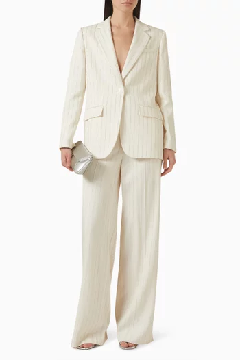 بنطال سيرج بنقشة مخططة