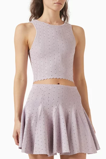 Embellished Crop Top in Viscose Blend