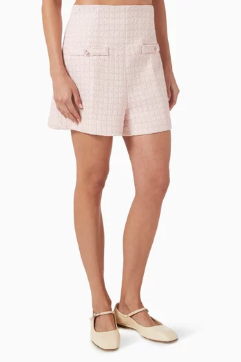 High-waisted Shorts in Tweed
