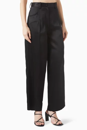 Wide-leg Pants in Satin