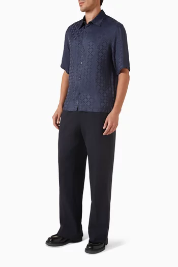 قميص بقصة فضفاضة ونقشة مربعات فيسكوز