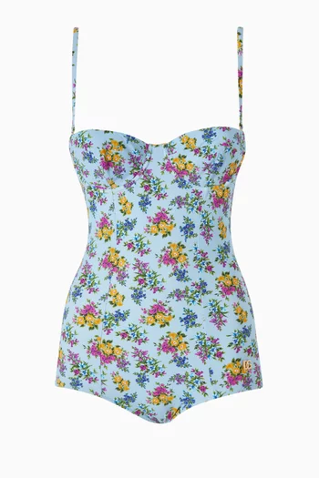 لباس سباحة قطعة واحدة بنقشة زهور