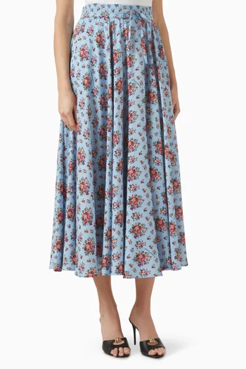 Small Flower Bouquets-print Circle Skirt