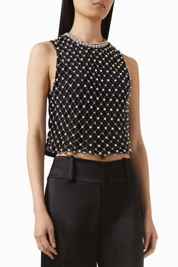 Embellished Fishnet Top