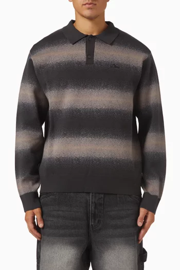 سترة راجبي مخططة قماش منسوج