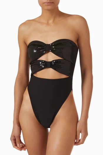 Sequin-embellished One-piece Swimsuit