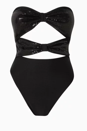 Sequin-embellished One-piece Swimsuit