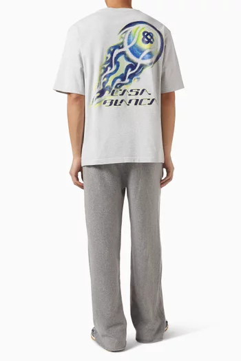 Flaming Tennis Ball Oversized T-shirt in Cotton