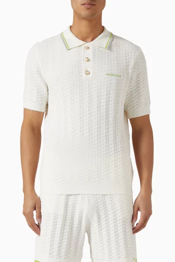 تي شيرت بولو تنس بنسيج بوكليه مزيج قطن