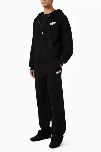 بنطال بحزام خصر برباط تضييق صوف مارينو